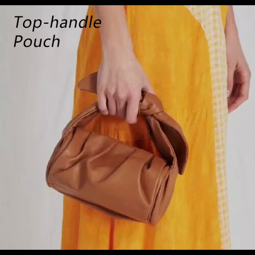 New Shoulder Bag Genuine Leather Bow Handbag Cloud Lunch bag Underarm Pouch - Picture 15 of 17